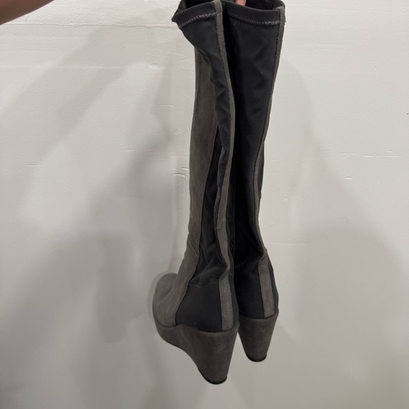 Anthropologie KMB Ninon Wedge Boots Size 41 Grey Knee High - Picture 5 of 10